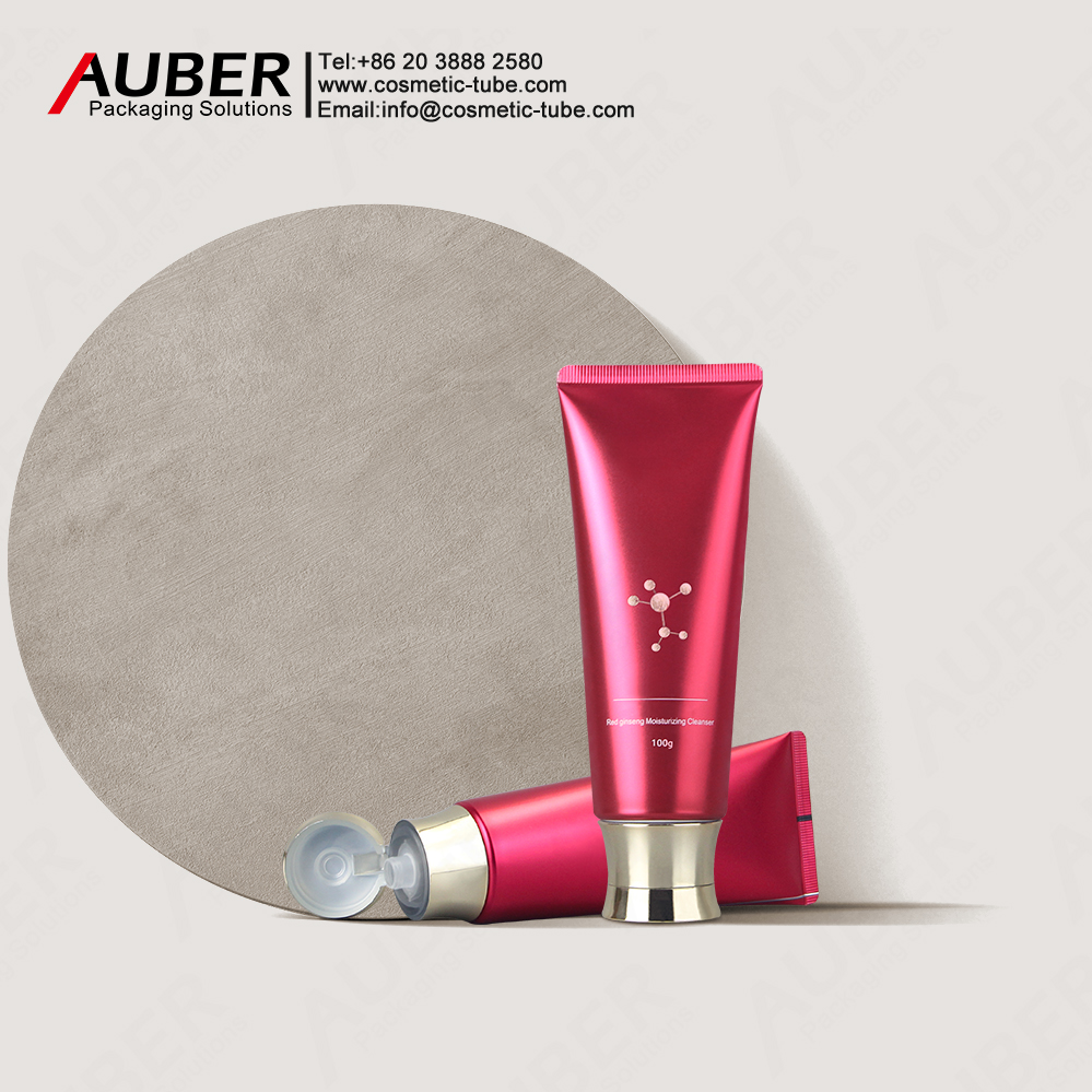 Auber D40mm matte red hand cream in aluminum tube Packaging