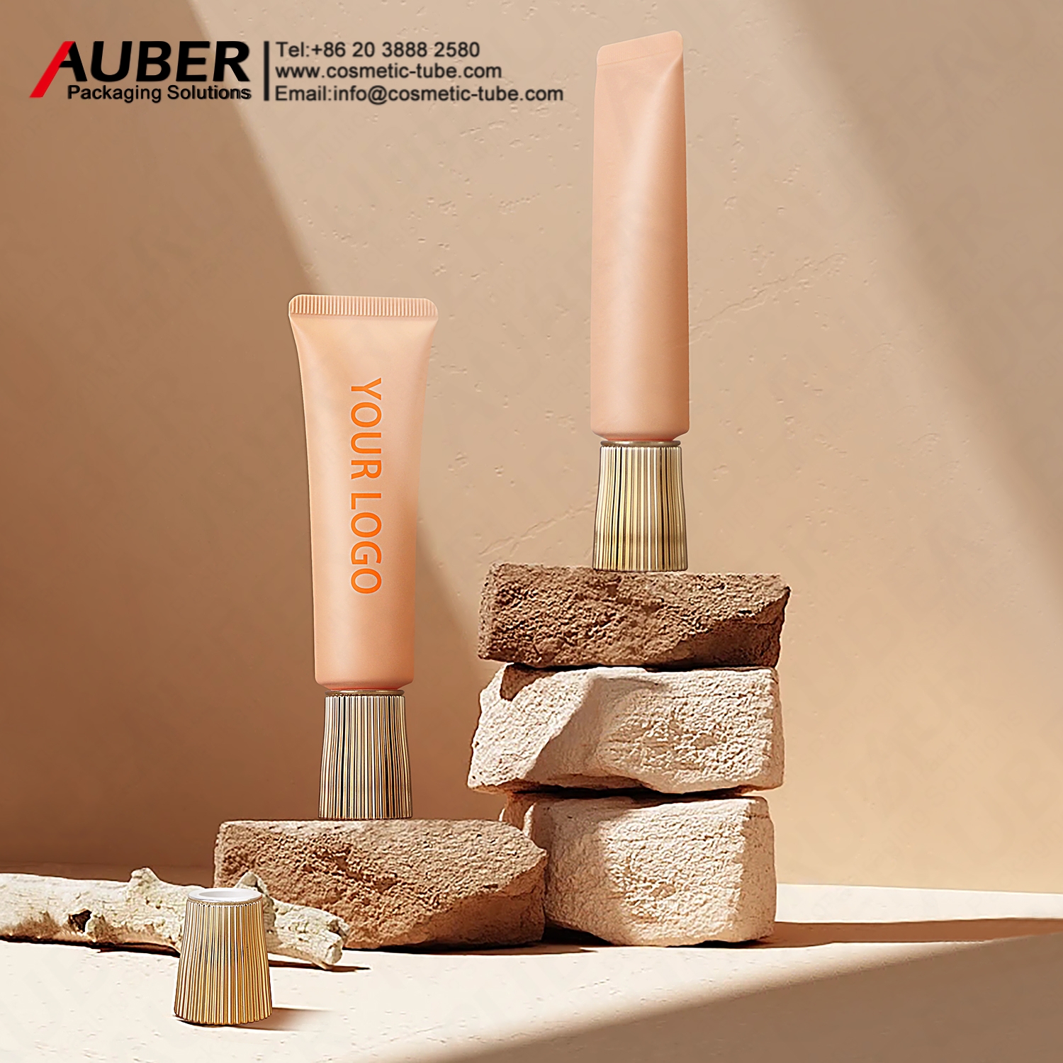 Auber D25mm eye cream tube packaging with new soft applicator