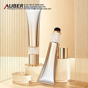 Auber brush pump head metallic cosmetic tube