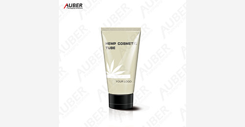 Hemp cosmetic PE tubes with black screw on cap