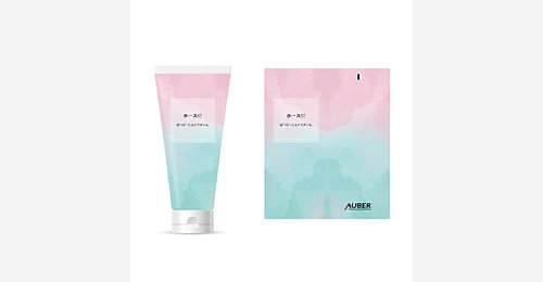 Pink and green gradient cosmetic tube