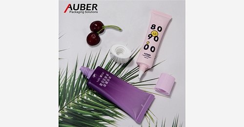 Purple plastic squeeze oval tubes for BB cream