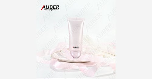 Pink pearled oval plastic squeeze tubes