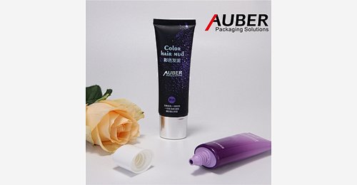 Black oval PE tubes with purple dots