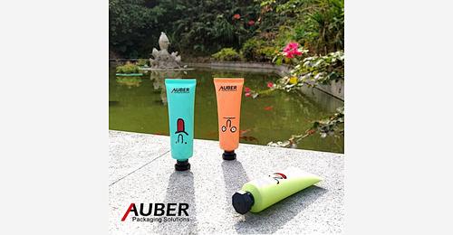 Cute cartoon PE tubes with black octagonal caps