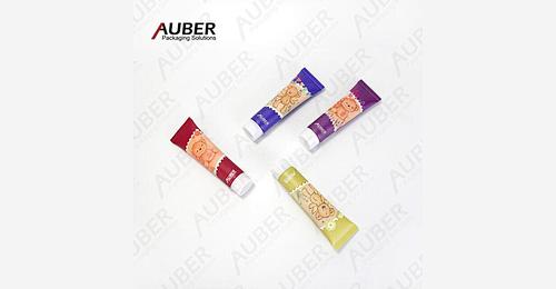 Cute teddy bear PE tube with white screw on cap
