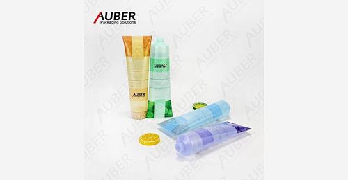 Transparent plastic squeeze tube for body care
