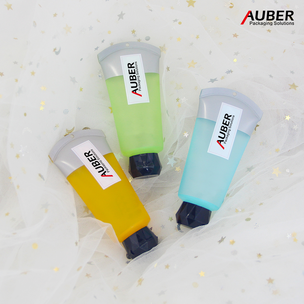 Colorful arc-shaped plastic squeeze tubes